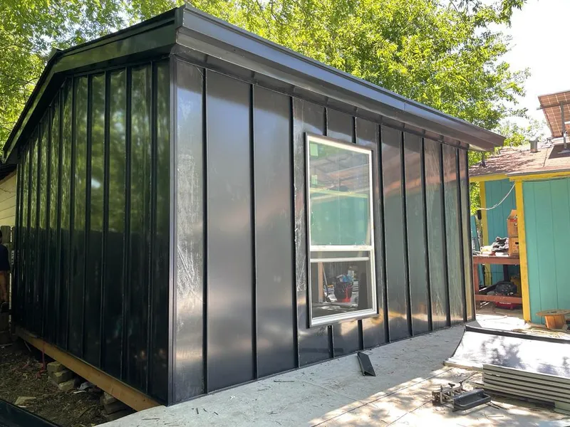 Black standing seam metal wall panels for Metal Roof Installation in San Marino